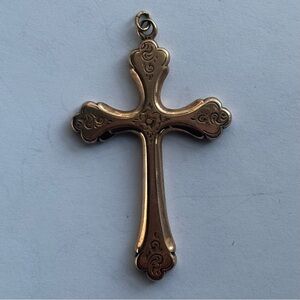 Vintage Gold over Silver Cross Pendant